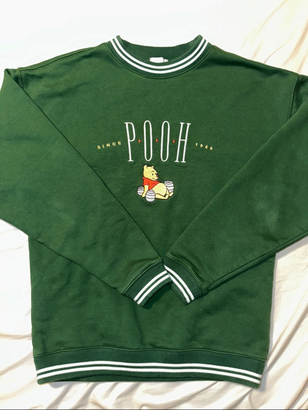 Green Winnie the Pooh Crewneck Sweater - Classic Winnie the Pooh Design